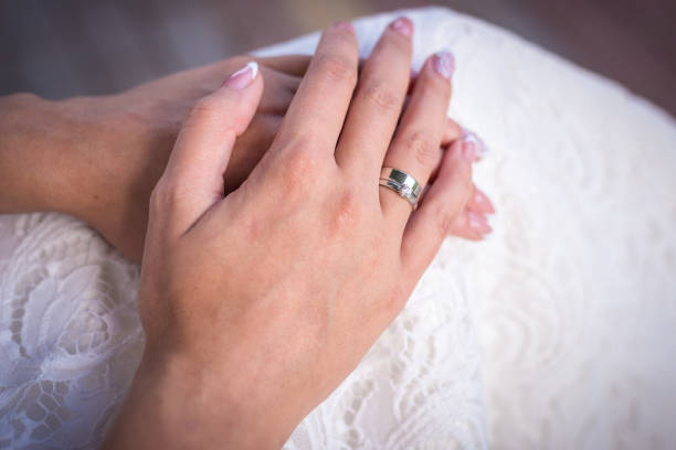 istock the bride's hand with the ring 857825586
