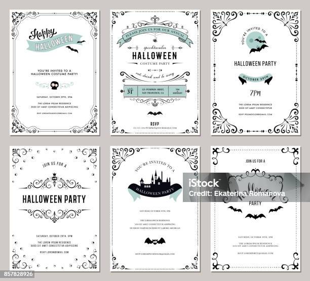 ハロウィーンの Cards09 - ハロウィーンのベクターアート素材や画像を多数ご用意 - ハロウィーン, 招待状, 枠