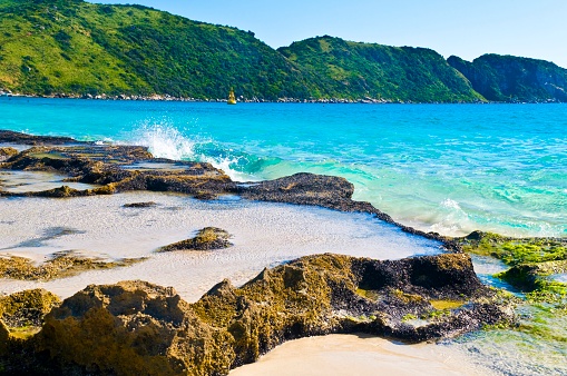 Images from Arraial do Cabo in Rio de Janeiro State showing beautiful beaches, white sand and turquoise water. This place is called the Brazilian Caribbean