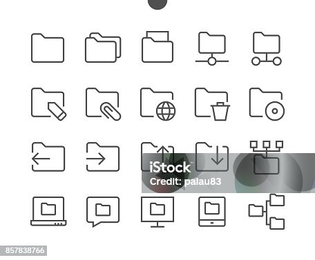 istock Folder UI Pixel Perfect Well-crafted Vector Thin Line Icons 48x48 Ready for 24x24 Grid for Web Graphics and Apps with Editable Stroke. Simple Minimal Pictogram 857838766