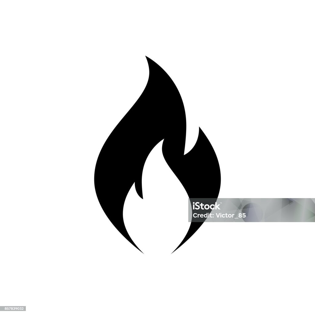 Fire flame icon. Black, minimalist icon isolated on white background. Fire flame icon. Black, minimalist icon isolated on white background. Fire flame simple silhouette. Web site page and mobile app design vector element. Icon Symbol stock vector