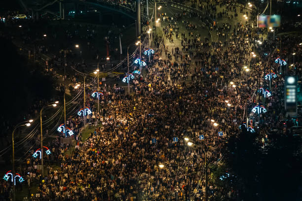 istock Crowd of walking people, top view 857841004