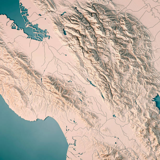 istock Santa Clara County California USA 3D Render Topographic Map Neutral 857841766