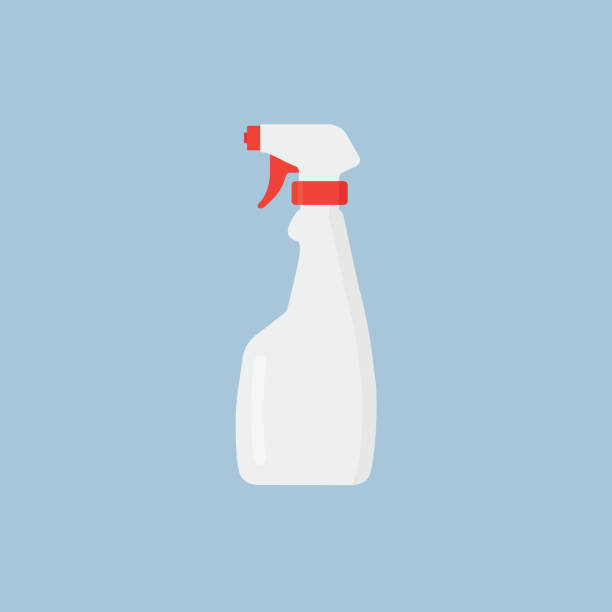 White Bottle Spray Cleaner Illustration Flat Design of White Cleaning spray bottle Illustration spray bottle stock illustrations
