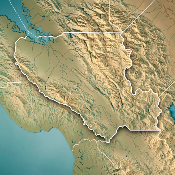 istock Santa Clara County California USA 3D Render Topographic Map Border 857846904
