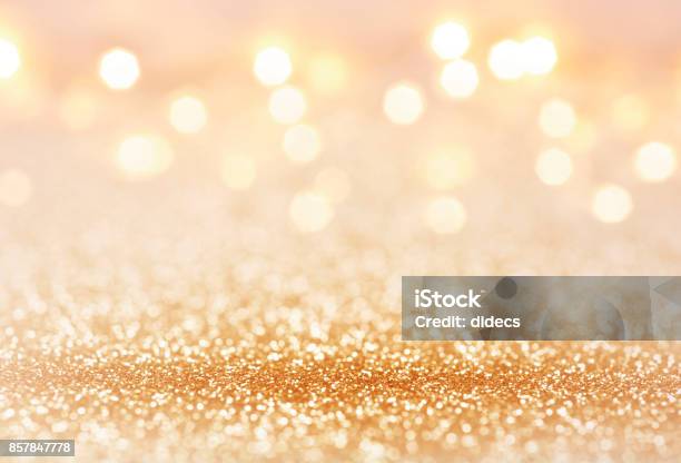 Golden Color Abstract Glitter Texture Background For Holidays Stock Photo - Download Image Now