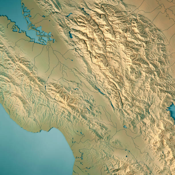 istock Santa Clara County California USA 3D Render Topographic Map 857848288