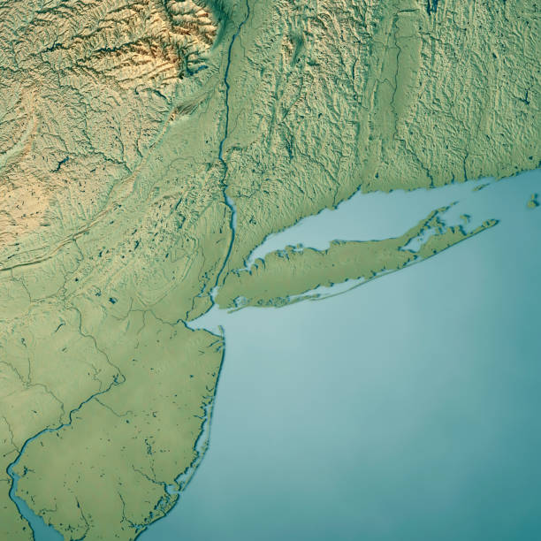 istock New York Metropolitan Area USA 3D Render Topographic Map 857850846