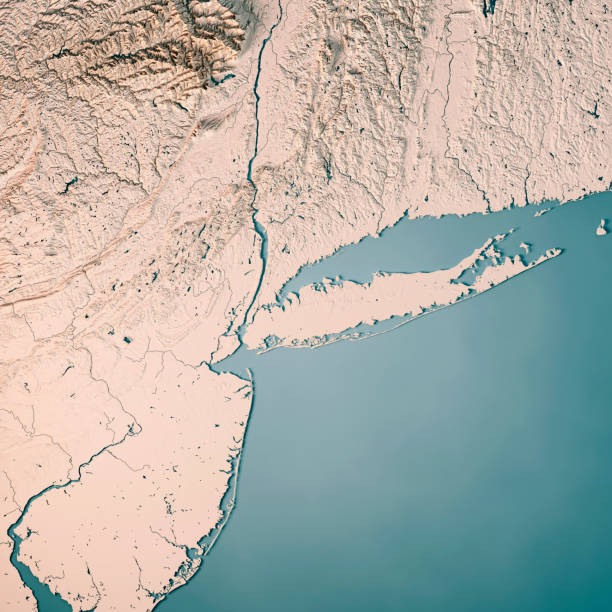 istock New York Metropolitan Area USA 3D Render Topographic Map Neutral 857851500