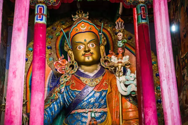 Statue of Guru Padmasambhava. Hemis gompa, Ladakh, India