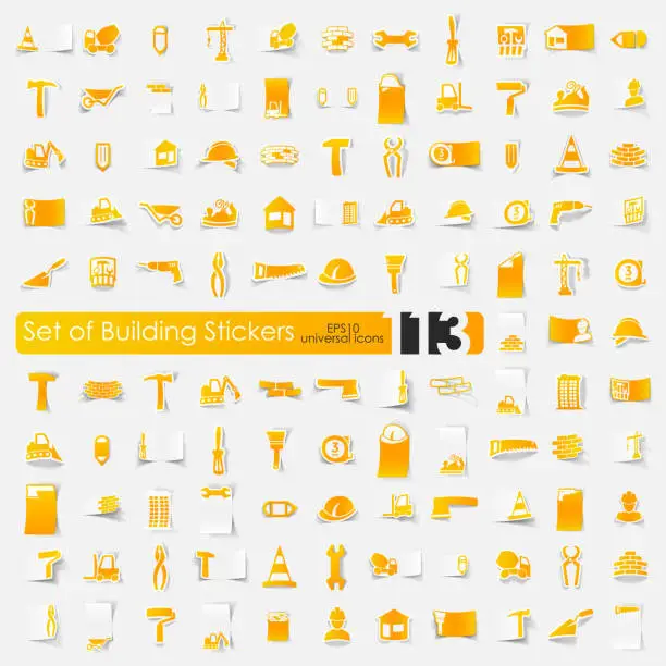 Vector illustration of Set of building stickers