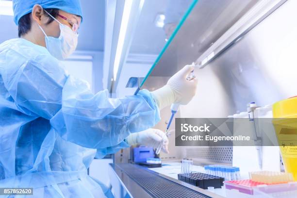 El Científico Experimentó En El Laboratorio Foto de stock y más banco de imágenes de Biotecnología - Biotecnología, Célula madre, ADN