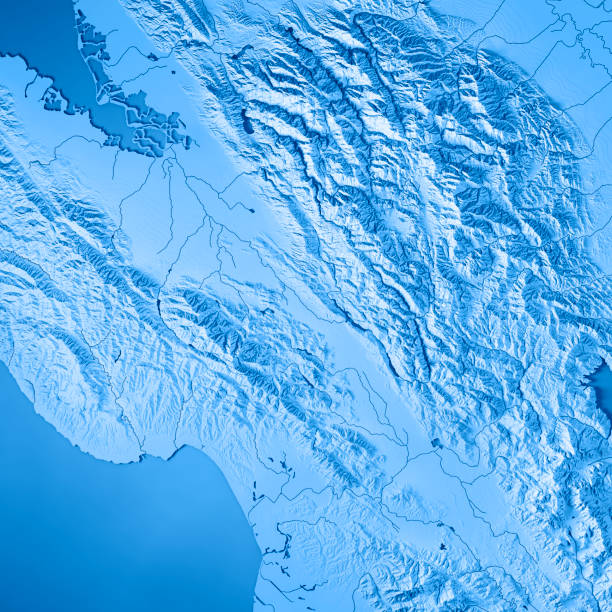 istock Santa Clara County California USA 3D Render Topographic Map Blue 857852790