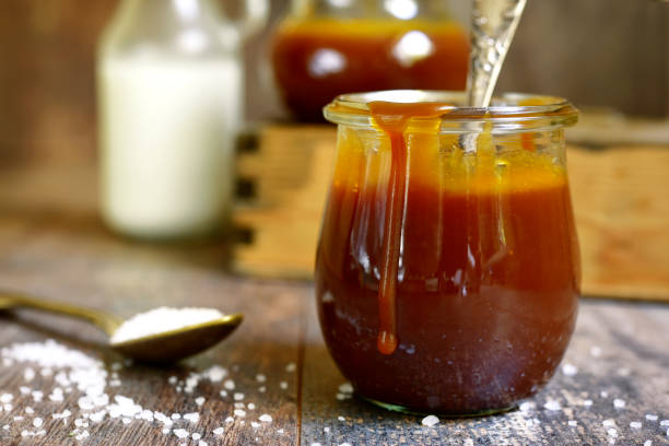 istock Homemade salted caramel sauce 857854250