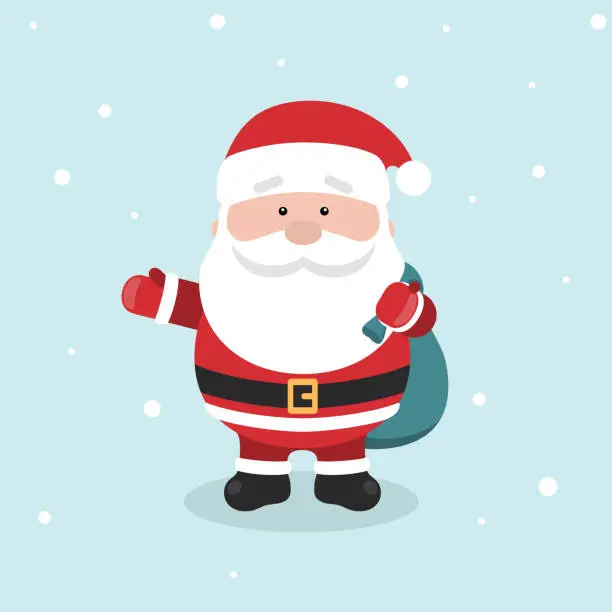 Vector illustration of Cartoon Santa Claus for Your Christmas and New Year greeting Design or Animation.