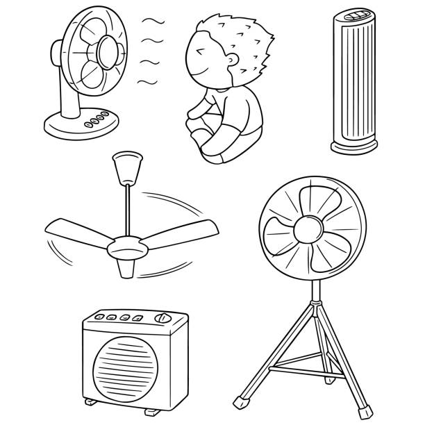 ilustrações, clipart, desenhos animados e ícones de o ventilador - art deco