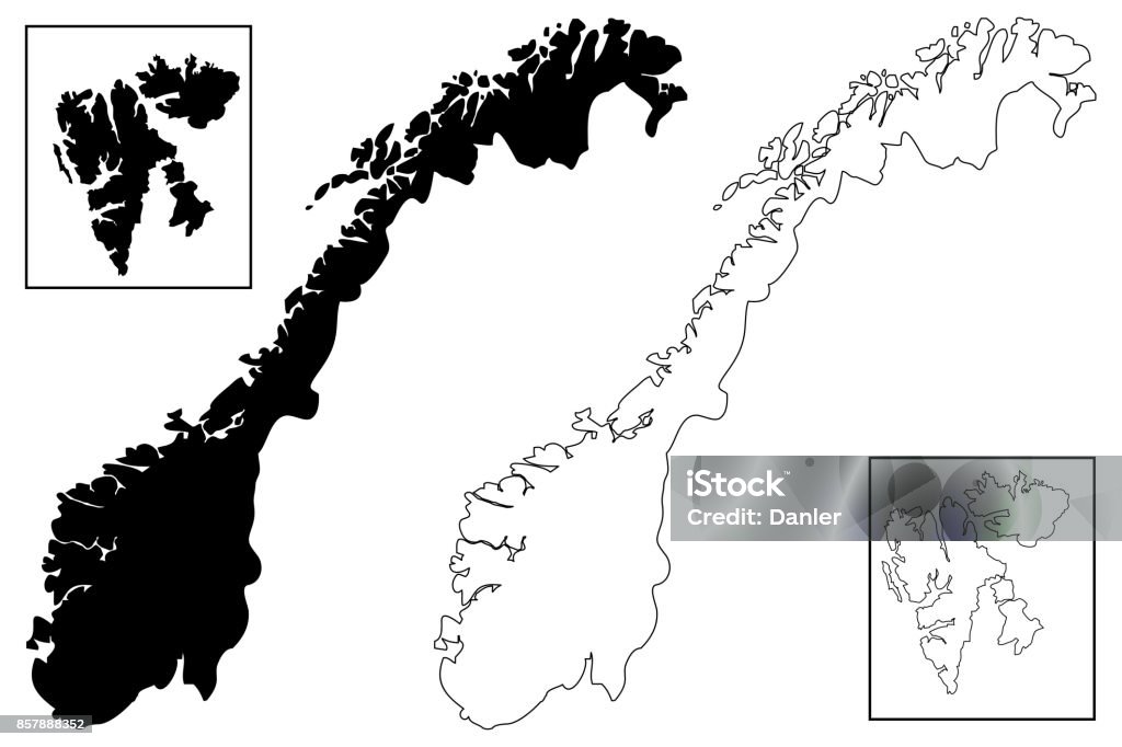 Vetor mapa de Noruega - Vetor de Mapa royalty-free