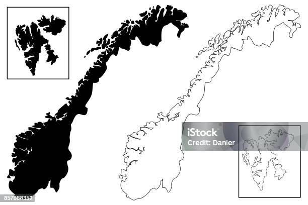 Vetores de Vetor Mapa De Noruega e mais imagens de Mapa - Mapa, Noruega, Ilhas Svalbard