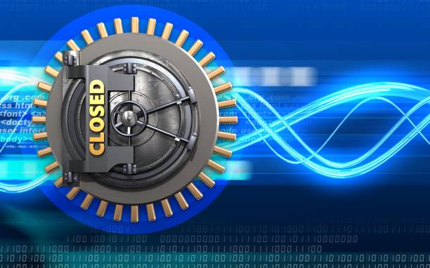 istock 3d closed vault door closed vault door 857891388