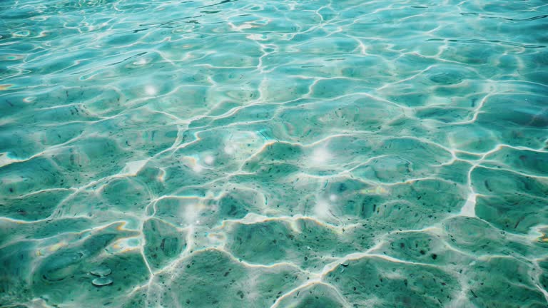 Seamless Looping Video of Tropical Blue Water, Clear Blue Sea Texture Ripple