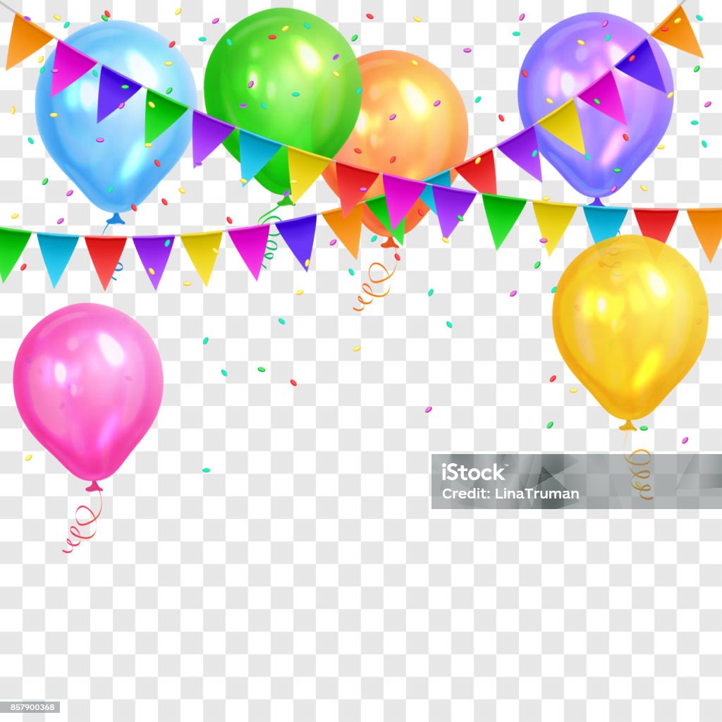 bijgeloof Recyclen Vervolgen Rand Van Realistische Kleurrijke Helium Ballonnen En Slingers Geïsoleerd Op  Transparante Achtergrond Van Vlaggen Party Decoratie Frame Voor Verjaardag  Jubileum Viering Vectorillustratie Stockvectorkunst en meer beelden van  Ballon - iStock