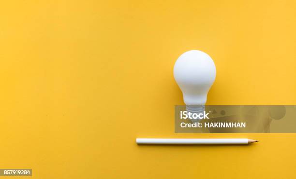 Creativity Inspiration Ideas Concept With Lightbulb Stock Photo - Download Image Now