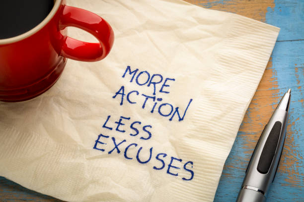 istock More action, less excuses - napkin concept 857920348