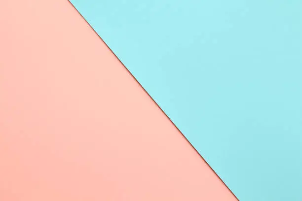 Photo of Abstract geometricpaper background in soft pastel pink and blue colors