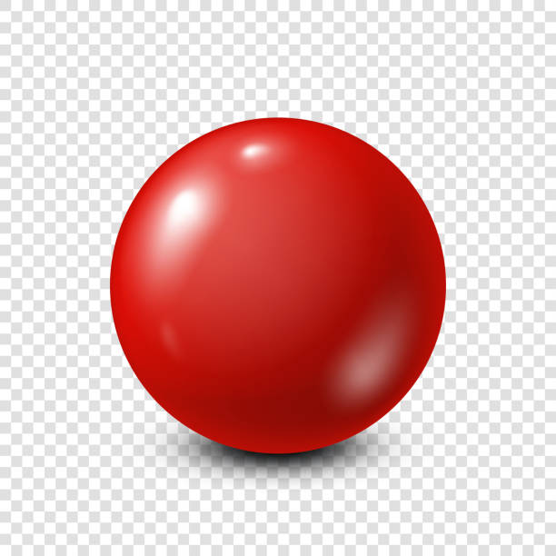 istock Red lottery, billiard,pool ball. Snooker. Transparent background. Vector illustration 857923100