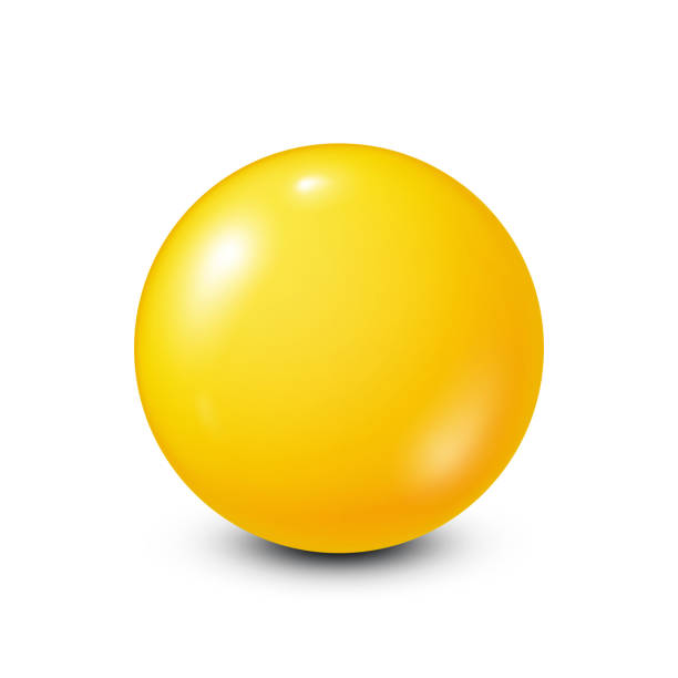 istock Yellow lottery, billiard,pool ball. Snooker. White background. Vector illustration 857923892