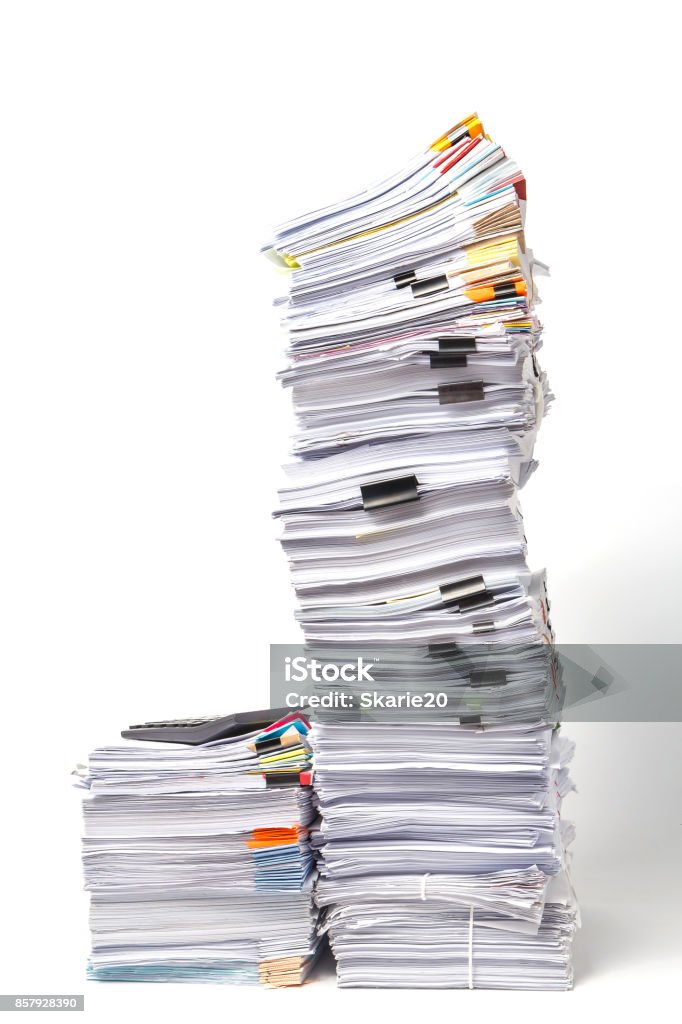 Document Stack Isolated Stack Of Documents Isolated On White Background Stock Photo - Download ...