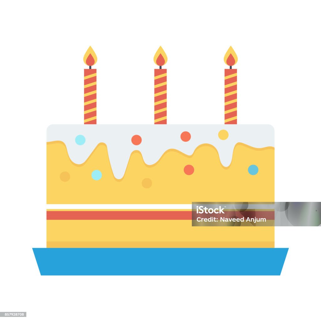 cake Flat Vector Icon Birthday Cake stock vector