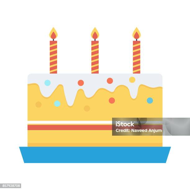 Cake Flat Vector Icon Stock Illustration - Download Image Now - Birthday Cake, Icon Symbol, Birthday