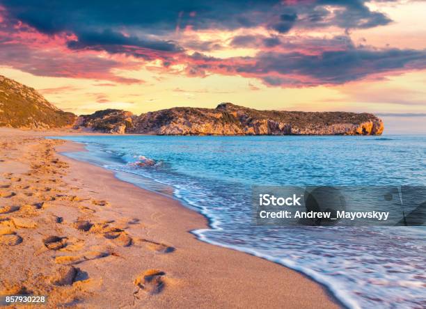 Footprints In The Sand On The Famous Turkish Beach Patara Stock Photo - Download Image Now