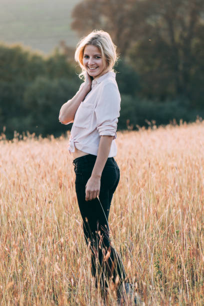 istock Woman enjoy life outdoors in nature 857946890