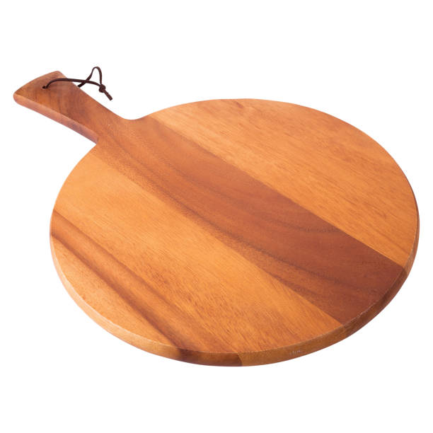 istock wooden round board for pizza isolated on white background 857951302
