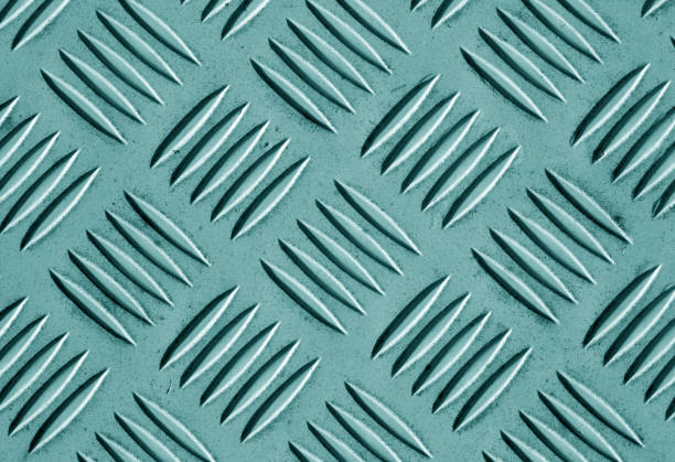 istock Cyan color metal floor pattern. 857957712