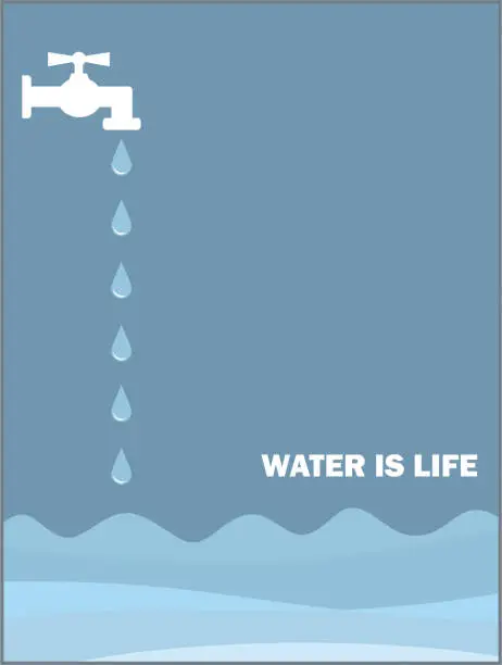 Vector illustration of water is life