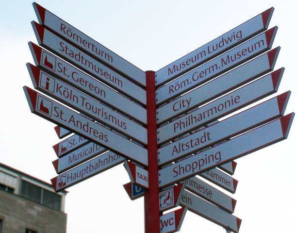 istock Looking At Direction Signs In Cologne Germany Europe 857977514