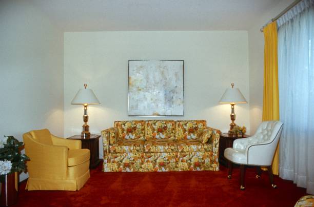 Christmas season Colorado, USA, 1979. Living room. archival stock pictures, royalty-free photos & images