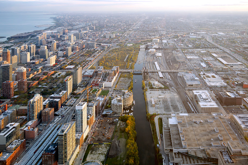 panoramic view of Chicago south side