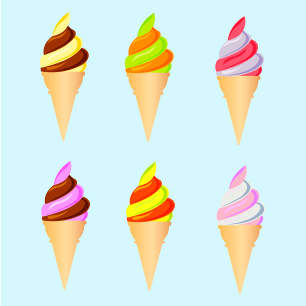 набор мороженого. иллюстрация вектора - melting ice cream cone chocolate frozen stock illustrations