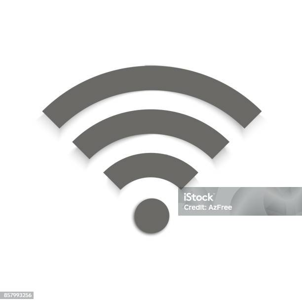 Wifi Sign Symbol Vector With Shadow Stock Illustration - Download Image Now - Wireless Technology, Road Sign, Icon Symbol