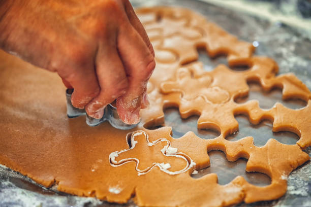 Preparing Gingerbread Cookies in Domestic Kitchen