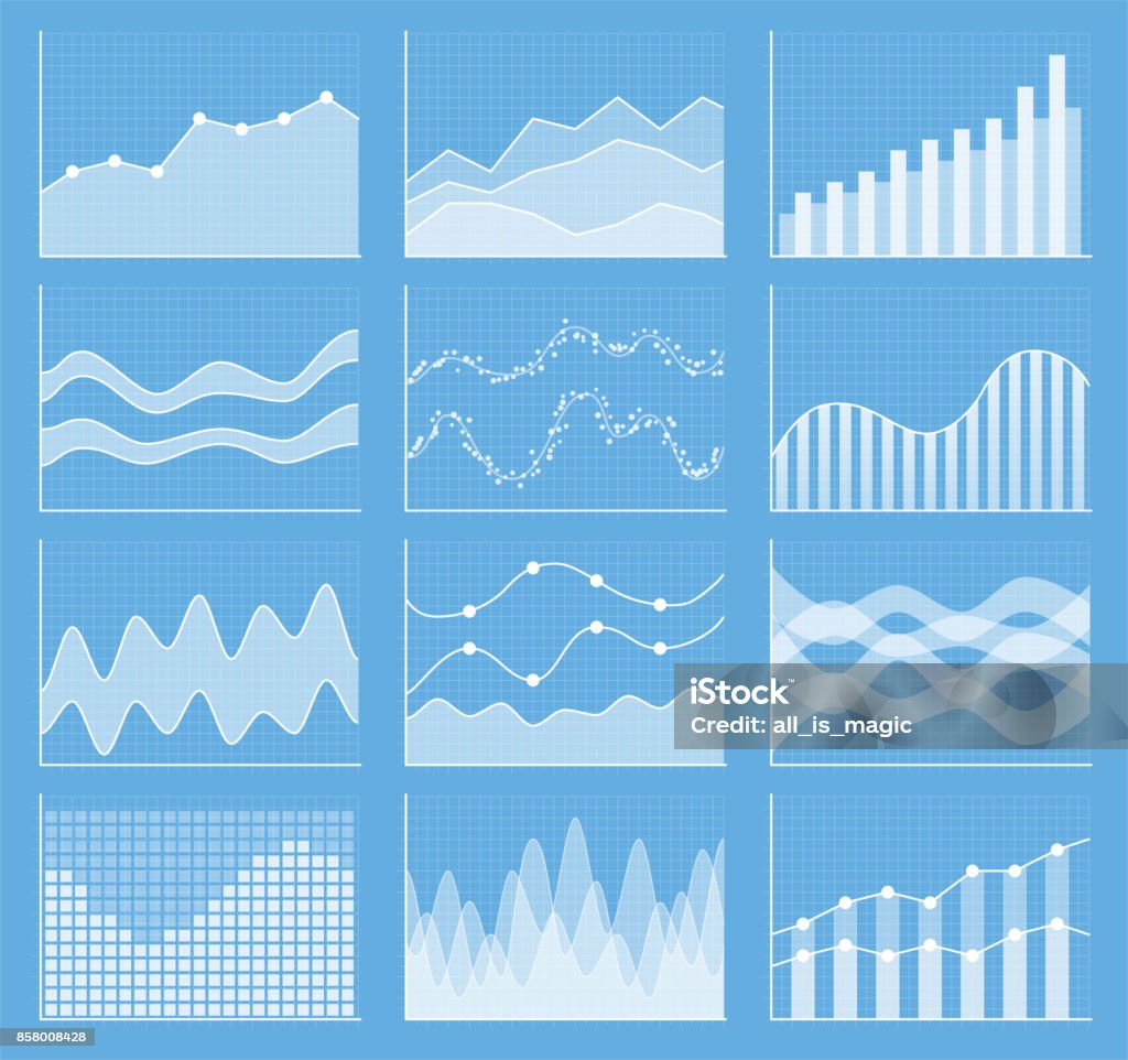 Business Chart Collection Set Of Graphs Data Visualization Stock ...