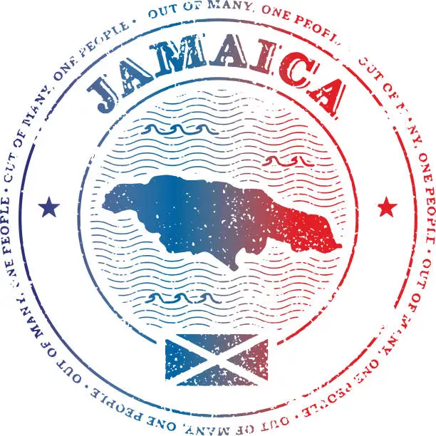 Vector illustration of Jamaica travel Stamp