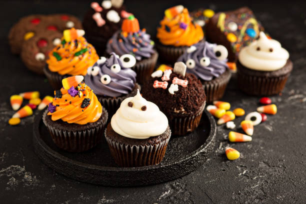 istock Festive Halloween cupcakes and treats 858015262