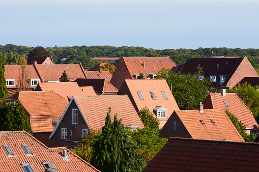 Danish city Odense seen from obove. Homes both apartments and family houses