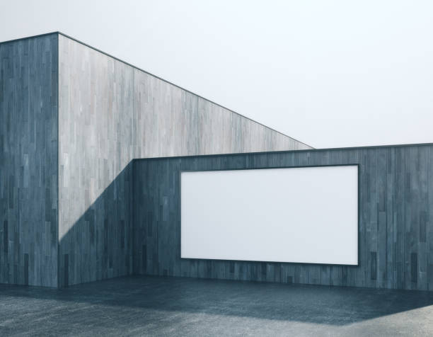 istock Wooden exterior with white banner side 858021366