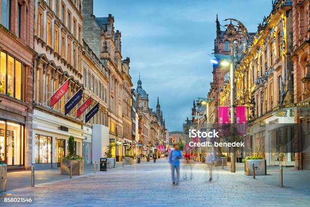 Buchanan Street Shopping District In Downtown Glasgow Scotland Uk Stock Photo - Download Image Now